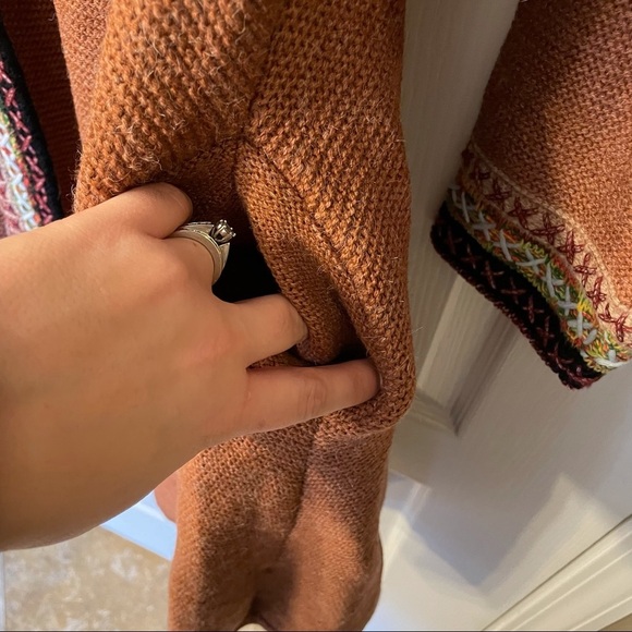 Simply Couture | Long Duster Open Cardigan Embroidered Small Lagenlook Heavy - Picture 9 of 11